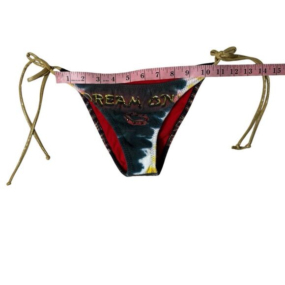 Betty Bangs Red & Black Dream On Aerosmith Rhinestone Cheeky Bikini Bottom - Picture 10 of 13